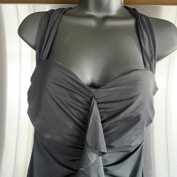 LANDS' END Sz 10 Slender Suit CASCADE RUFFLE ONE PIECE UV SWIMSUIT BLACK Modest - Picture 3 of 11